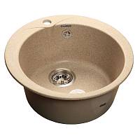 Мойка GRANFEST мрамор RONDO GF-R-480 (D=475, H=194 мм), песочный, с сифоном и сливной арматурой — купить оптом и в розницу в интернет магазине GTV-Meridian.